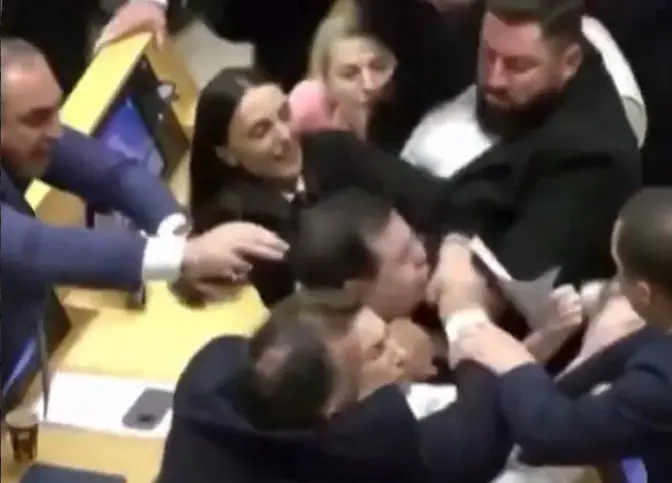 Στα άκρα η πολιτική κρίση στη Γεωργία: Βουλευτές πιάστηκαν στα χέρια μέσα στο Κοινοβούλιο