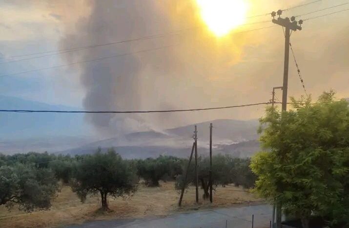 Μεγάλη κινητοποίηση της Πυροσβεστικής για φωτιά σε αγροτοδασική έκταση στην Αταλάντη