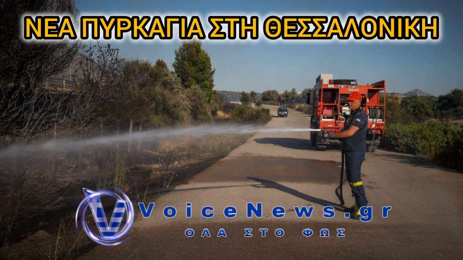 Νέα φωτιά στη Θεσσαλονίκη – Μάχη με τις φλόγες στη Νέα Απολλωνία, οριοθετήθηκε το μέτωπο στον Βαθύλακκο