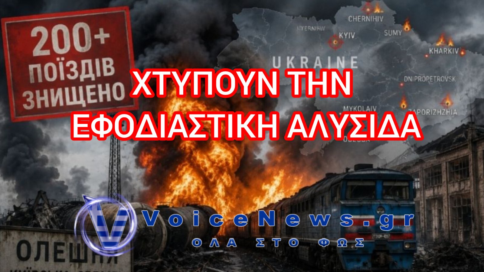 Σφοδρά ρωσικά πλήγματα στην Ουκρανία: Αναφορές για 200 καμένα τρένα και χτυπήματα σε βάθος