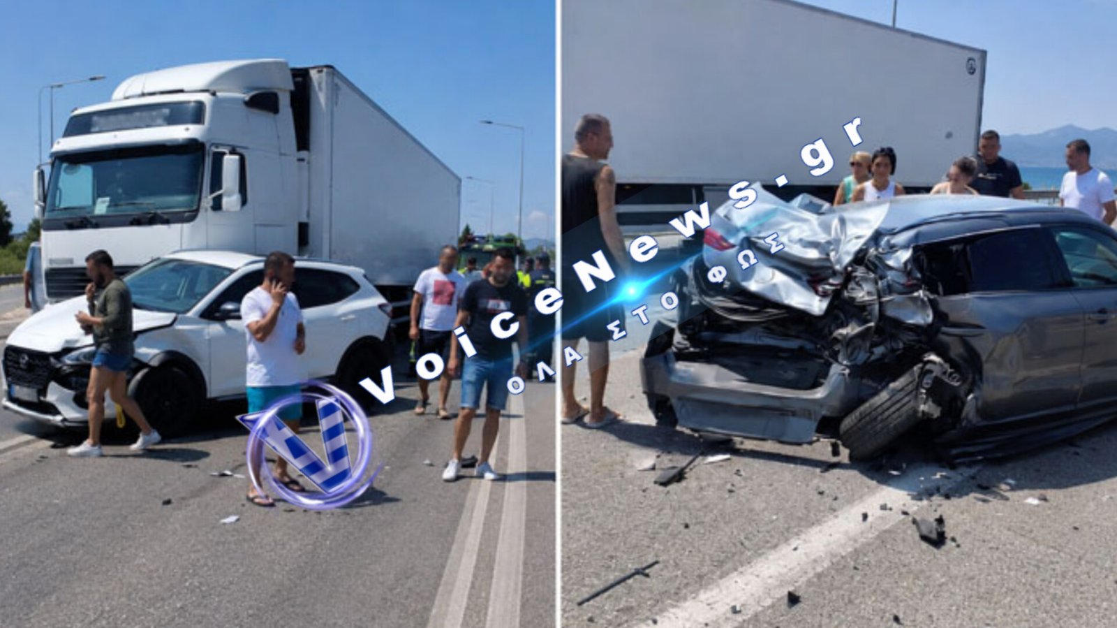 Πρέβεζα: Έκλεισε η είσοδος προς Άκτιο μετά από καραμπόλα φορτηγού με 3 Ι.Χ.