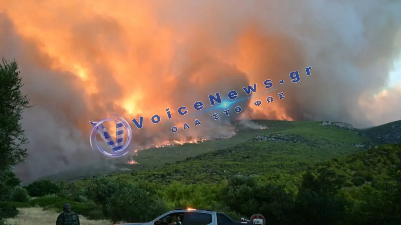 Μεγάλη φωτιά σε εξέλιξη από Πόρτο Γερμενό έως Μύτικα – Εκκληση για άμεση απομάκρυνση