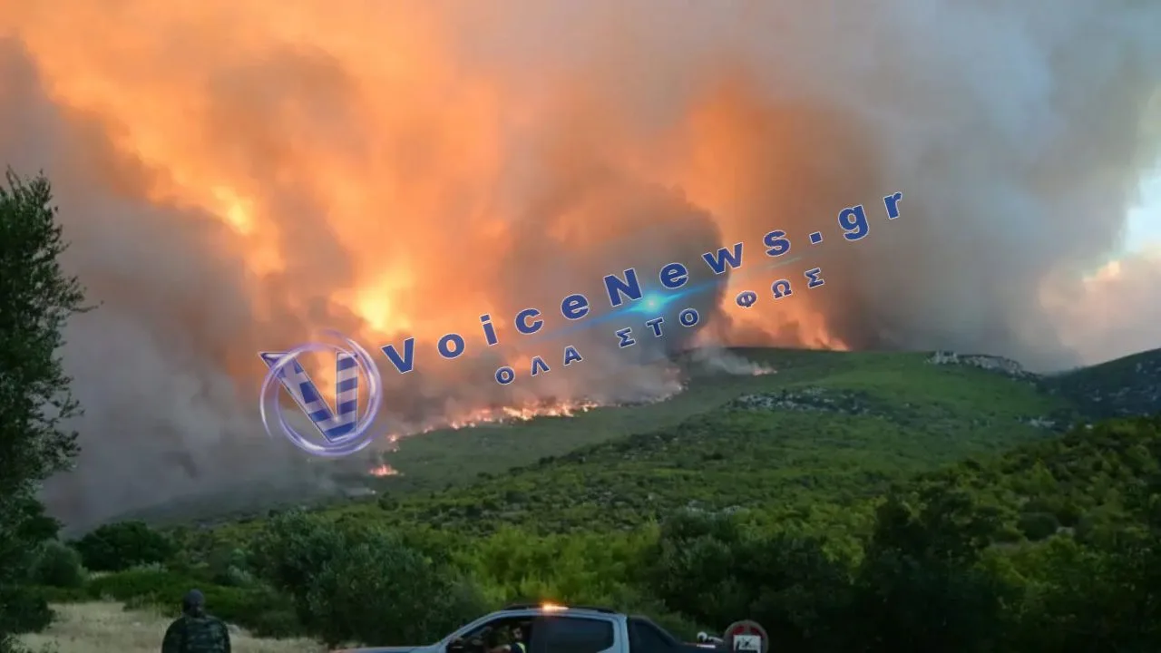 Μεγάλη φωτιά σε εξέλιξη από Πόρτο Γερμενό έως Μύτικα – Εκκληση για άμεση απομάκρυνση
