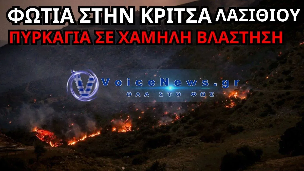 ΦΩΤΙΑ ΣΤΗΝ ΚΡΙΤΣΑ – ΠΥΡΙΝΟΣ ΣΥΝΑΓΕΡΜΟΣ ΣΤΟΝ ΑΓΙΟ ΝΙΚΟΛΑΟ ΛΑΣΙΘΙΟΥ