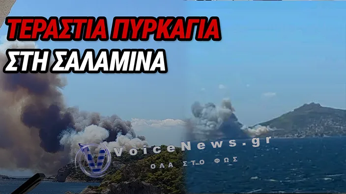 Σαλαμίνα: Μεγάλη φωτιά τώρα σε δασική έκταση – Ενεργοποιήθηκε το 112 για εκκενώσεις, δείτε βίντεο