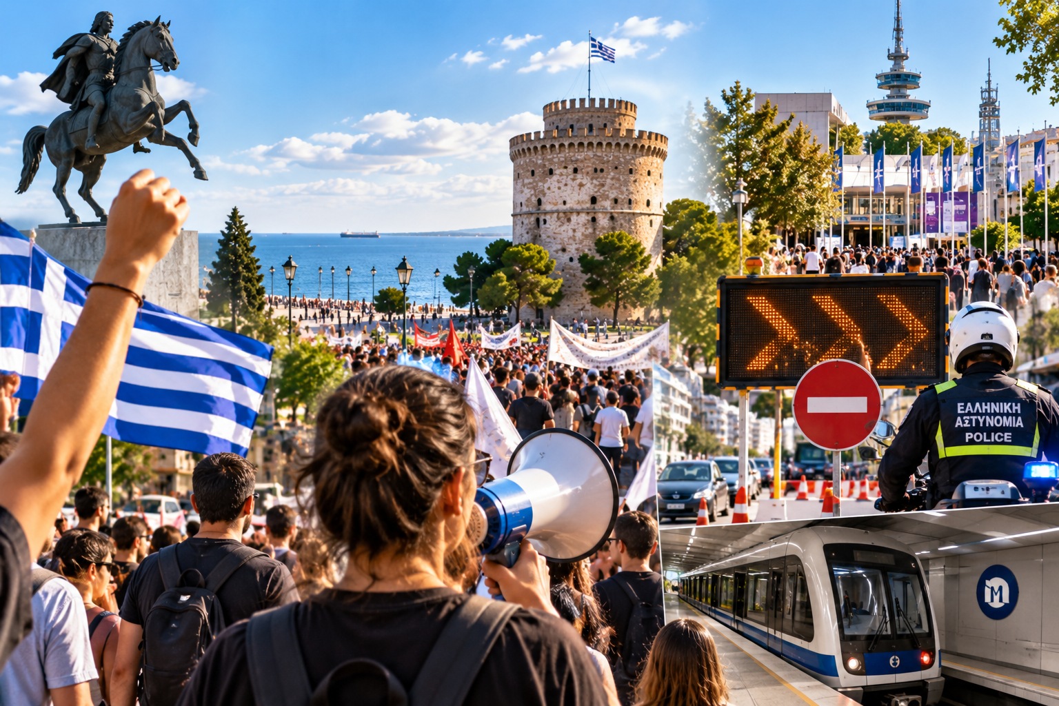 «Παραλύει» η Θεσσαλονίκη για τη ΔΕΘ: Πορείες από παντού – Οι 15 δρόμοι που κλείνουν από τις 15:00