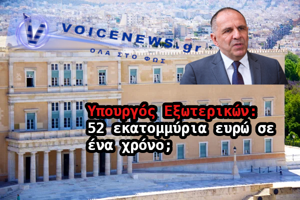 Εικαστική σύνθεση με τον Γιώργο Γεραπετρίτη μπροστά από τη Βουλή και τίτλο για το πόθεν έσχες.